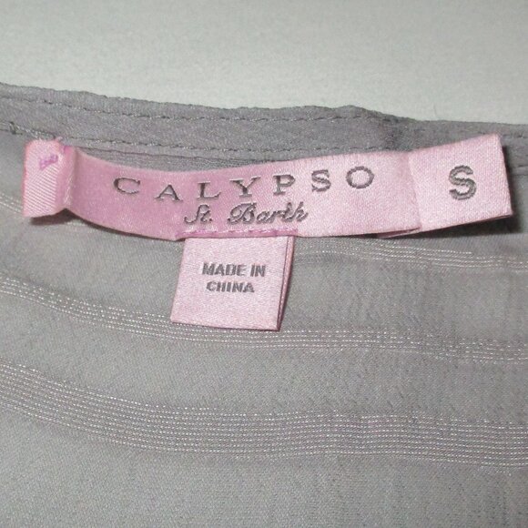 CALYPSO ST. BARTH Gray Flocked Velvet Cold Shoulder Blouse/Dress - Picture 6 of 6